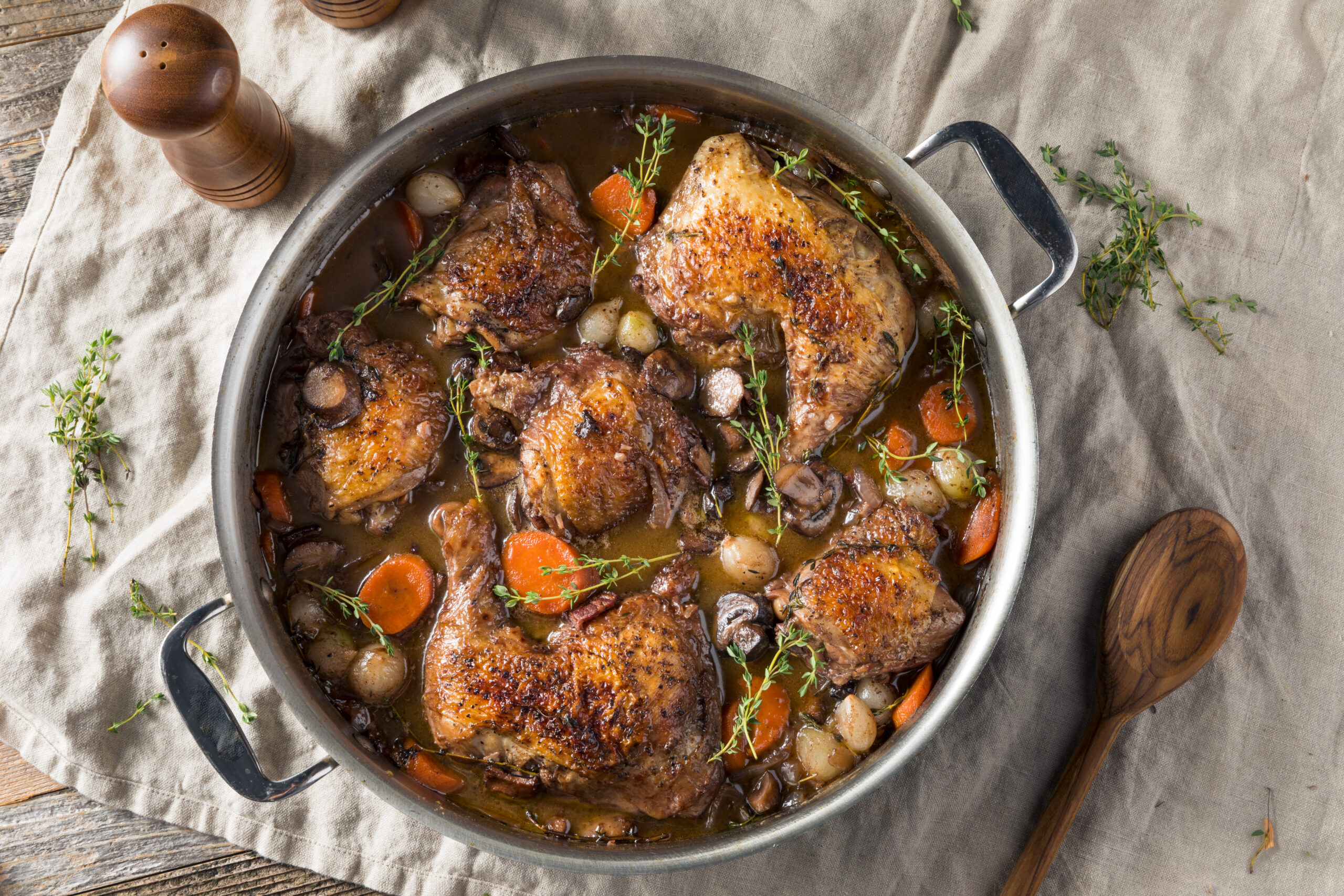 Классические блюда. Coq au VIN. Французская кухня петух в вине. Петух в вине по-бургундски. Французское блюдо Кокован.